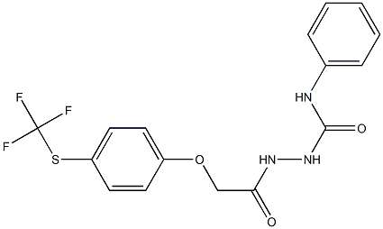 N1-phenyl-2-(2-{4-[(trifluoromethyl)thio]phenoxy}acetyl)hydrazine-1-carboxa mide Struktur