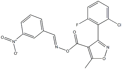 3-(2-chloro-6-fluorophenyl)-5-methyl-4-[({[(E)-(3-nitrophenyl)methylidene]amino}oxy)carbonyl]isoxazole Struktur