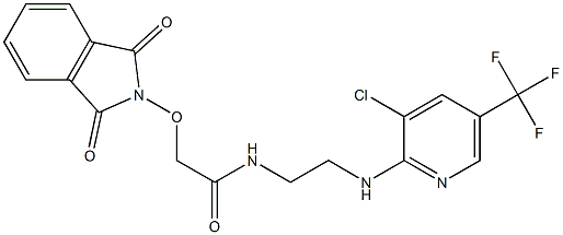 N-(2-{[3-chloro-5-(trifluoromethyl)-2-pyridinyl]amino}ethyl)-2-[(1,3-dioxo-1,3-dihydro-2H-isoindol-2-yl)oxy]acetamide Struktur