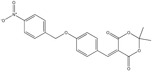 2,2-dimethyl-5-{4-[(4-nitrobenzyl)oxy]benzylidene}-1,3-dioxane-4,6-dione Struktur