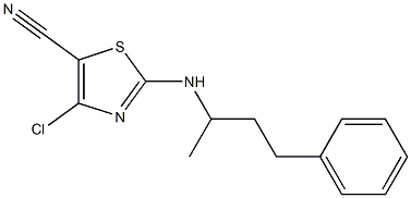 4-chloro-2-[(1-methyl-3-phenylpropyl)amino]-1,3-thiazole-5-carbonitrile Struktur