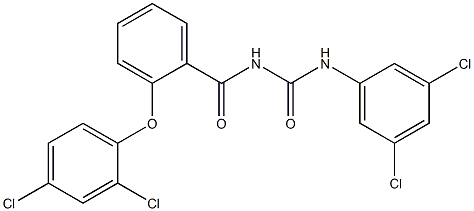 N-[2-(2,4-dichlorophenoxy)benzoyl]-N'-(3,5-dichlorophenyl)urea Struktur