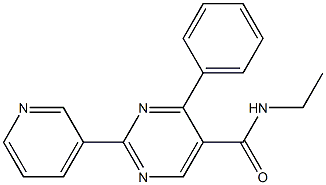 N-ethyl-4-phenyl-2-(3-pyridinyl)-5-pyrimidinecarboxamide Struktur