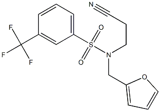 N1-(2-cyanoethyl)-N1-(2-furylmethyl)-3-(trifluoromethyl)benzene-1-sulfonamide Struktur