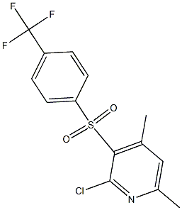 2-chloro-4,6-dimethyl-3-pyridinyl 4-(trifluoromethyl)phenyl sulfone Struktur