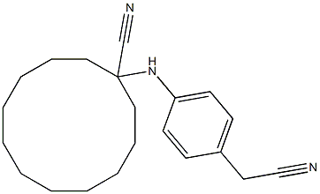 1-[4-(cyanomethyl)anilino]cyclododecane-1-carbonitrile Struktur