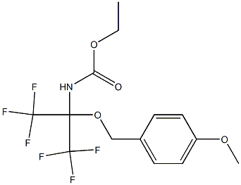 ethyl N-[2,2,2-trifluoro-1-[(4-methoxybenzyl)oxy]-1-(trifluoromethyl)ethyl] carbamate Struktur