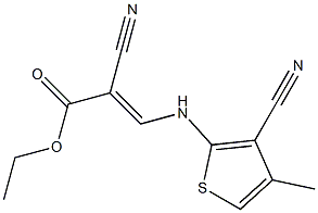 ethyl 2-cyano-3-[(3-cyano-4-methyl-2-thienyl)amino]acrylate Struktur