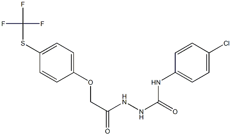 N1-(4-chlorophenyl)-2-(2-{4-[(trifluoromethyl)thio]phenoxy}acetyl)hydrazine-1-carboxamide Struktur