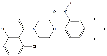 (2,6-dichlorophenyl){4-[2-nitro-4-(trifluoromethyl)phenyl]piperazino}methanone Struktur