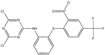 N2-(2-{[2-nitro-4-(trifluoromethyl)phenyl]thio}phenyl)-4,6-dichloro-1,3,5-triazin-2-amine Struktur