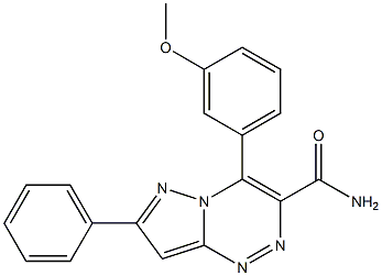 4-(3-methoxyphenyl)-7-phenylpyrazolo[5,1-c][1,2,4]triazine-3-carboxamide Struktur