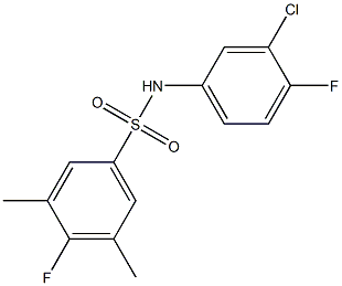 N1-(3-chloro-4-fluorophenyl)-4-fluoro-3,5-dimethylbenzene-1-sulfonamide Struktur