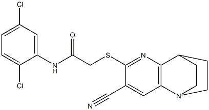 2-{[4-cyano-1,6-diazatricyclo[6.2.2.0~2,7~]dodeca-2(7),3,5-trien-5-yl]sulfanyl}-N-(2,5-dichlorophenyl)acetamide Struktur