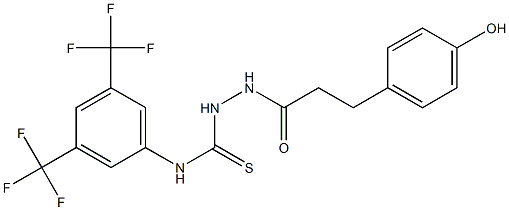 N1-[3,5-di(trifluoromethyl)phenyl]-2-[3-(4-hydroxyphenyl)propanoyl]hydrazine-1-carbothioamide Struktur