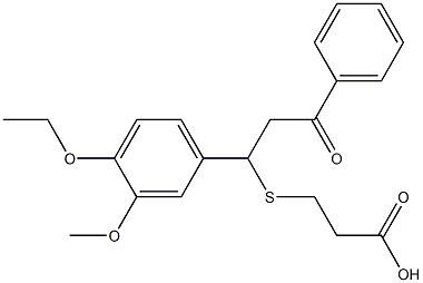 3-{[1-(4-ethoxy-3-methoxyphenyl)-3-oxo-3-phenylpropyl]thio}propanoic acid Struktur