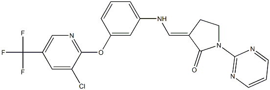 3-[(3-{[3-chloro-5-(trifluoromethyl)-2-pyridinyl]oxy}anilino)methylene]-1-(2-pyrimidinyl)-2-pyrrolidinone Struktur