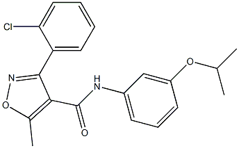 3-(2-chlorophenyl)-N-(3-isopropoxyphenyl)-5-methyl-4-isoxazolecarboxamide Struktur