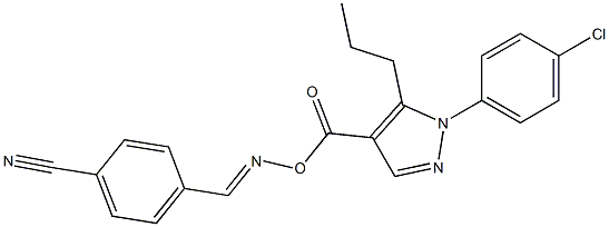 4-{[({[1-(4-chlorophenyl)-5-propyl-1H-pyrazol-4-yl]carbonyl}oxy)imino]methyl}benzonitrile Struktur