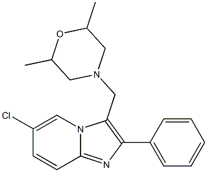 6-chloro-3-[(2,6-dimethylmorpholino)methyl]-2-phenylimidazo[1,2-a]pyridine Struktur