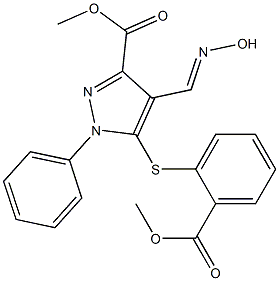 methyl 4-[(hydroxyimino)methyl]-5-{[2-(methoxycarbonyl)phenyl]sulfanyl}-1-phenyl-1H-pyrazole-3-carboxylate Struktur