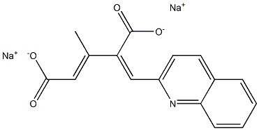 disodium 3-methyl-4-(quinolin-2-ylmethylene)pent-2-enedioate Struktur