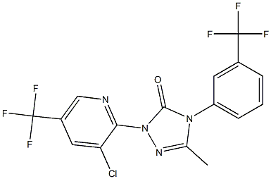 2-[3-chloro-5-(trifluoromethyl)-2-pyridinyl]-5-methyl-4-[3-(trifluoromethyl)phenyl]-2,4-dihydro-3H-1,2,4-triazol-3-one Struktur