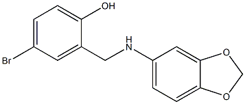 2-[(1,3-benzodioxol-5-ylamino)methyl]-4-bromobenzenol Struktur