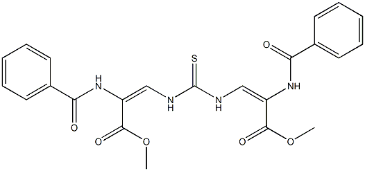 dimethyl 1,11-dioxo-1,11-diphenyl-6-thioxo-2,5,7,10-tetraaza-3,8-undecadiene-3,9-dicarboxylate Struktur