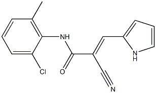 N1-(2-chloro-6-methylphenyl)-2-cyano-3-(1H-pyrrol-2-yl)acrylamide Struktur