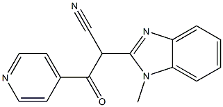 2-(1-methyl-1H-benzo[d]imidazol-2-yl)-3-oxo-3-(4-pyridyl)propanenitrile Struktur