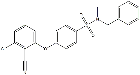 N1-benzyl-N1-methyl-4-(3-chloro-2-cyanophenoxy)benzene-1-sulfonamide Struktur