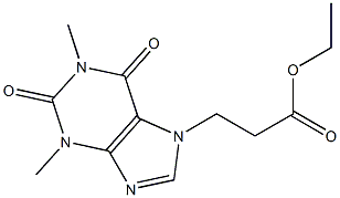 ethyl 3-(1,3-dimethyl-2,6-dioxo-2,3,6,7-tetrahydro-1H-purin-7-yl)propanoate Struktur