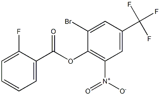 2-bromo-6-nitro-4-(trifluoromethyl)phenyl 2-fluorobenzoate Struktur