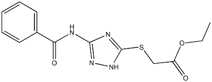 ethyl 2-{[3-(benzoylamino)-1H-1,2,4-triazol-5-yl]sulfanyl}acetate Struktur