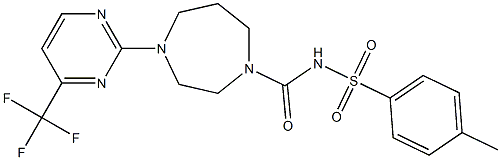 N1-({4-[4-(trifluoromethyl)pyrimidin-2-yl]-1,4-diazepan-1-yl}carbonyl)-4-methylbenzene-1-sulfonamide Struktur