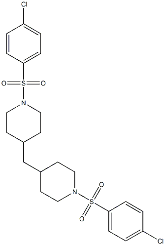 1-[(4-chlorophenyl)sulfonyl]-4-({1-[(4-chlorophenyl)sulfonyl]-4-piperidyl}m ethyl)piperidine Struktur