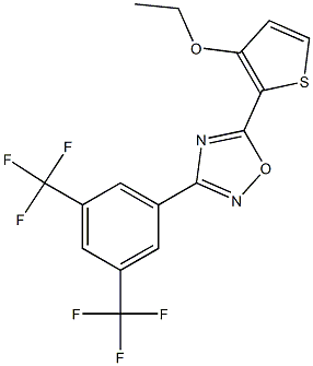 3-[3,5-di(trifluoromethyl)phenyl]-5-(3-ethoxy-2-thienyl)-1,2,4-oxadiazole Struktur