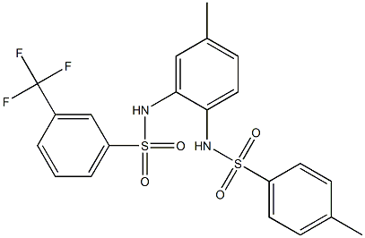 N1-(5-methyl-2-{[(4-methylphenyl)sulfonyl]amino}phenyl)-3-(trifluoromethyl)benzene-1-sulfonamide Struktur