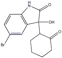 5-bromo-3-hydroxy-3-(2-oxocyclohexyl)indolin-2-one Struktur