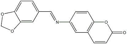 6-[(1,3-benzodioxol-5-ylmethylidene)amino]-2H-chromen-2-one Struktur