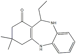 11-ethyl-3,3-dimethyl-2,3,4,5,10,11-hexahydro-1H-dibenzo[b,e][1,4]diazepin-1-one Struktur