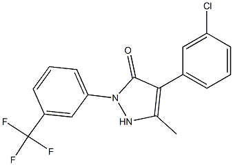 4-(3-chlorophenyl)-5-methyl-2-[3-(trifluoromethyl)phenyl]-1,2-dihydro-3H-pyrazol-3-one Struktur