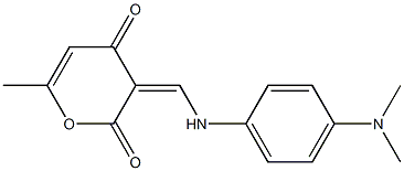 3-{(Z)-[4-(dimethylamino)anilino]methylidene}-6-methyl-2H-pyran-2,4-dione Struktur