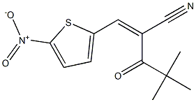 2-(2,2-dimethylpropanoyl)-3-(5-nitro-2-thienyl)acrylonitrile Struktur