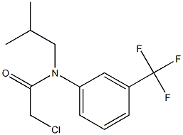 2-chloro-N-(3(trifluoromethyl)phenyl)-N-isobutylacetamide Struktur