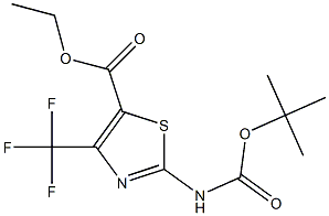 ethyl 2-(tert-butoxycarbonylamino)-4-(trifluoromethyl)thiazole-5-carboxylate Struktur