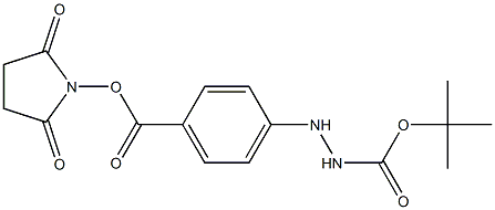 Succinimidyl-4-[2-(tert-butoxycarbonyl)hydrazino]benzoate Struktur