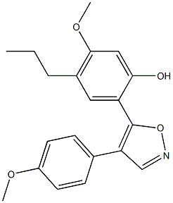 5-methoxy-2-(4-(4-methoxyphenyl)isoxazol-5-yl)-4-propylphenol Struktur