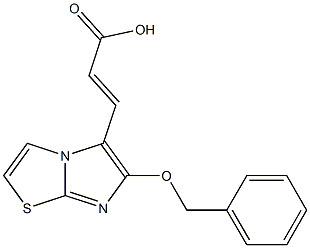 (2E)-3-[6-(benzyloxy)imidazo[2,1-b][1,3]thiazol-5-yl]acrylic acid Struktur